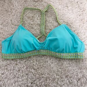 Victoria's Secret Seafoam Glow Crochet  Triangle Swim Top Size L